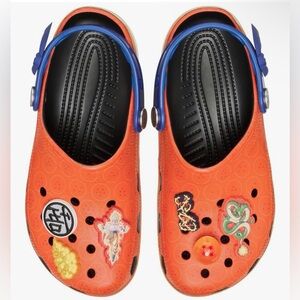 Crocs Dragonball Goku sz 11 Orange Clog Shoes with Blue Strap
